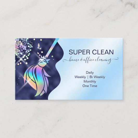 Carte De Visite Maid Cleaning House Sparkling Holograph Business C (Devant)