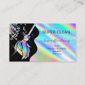 Carte De Visite Maid Cleaning House Sparkling Holograph Business C (Devant)