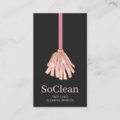 Carte De Visite Maid House Cleaning Services Rose Gold Parties sci (Devant)