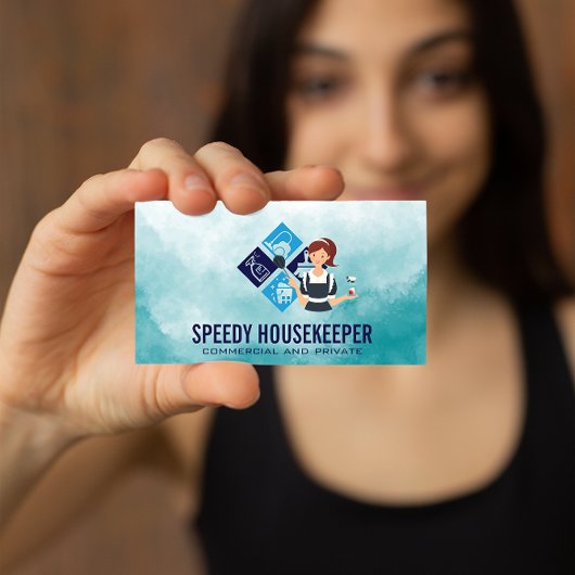 Carte De Visite Maid | Icônes de nettoyage | Services à domicile