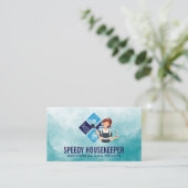 Carte De Visite Maid | Icônes de nettoyage | Services à domicile (Debout devant)