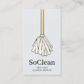 Carte De Visite Maid Maid House Cleaning Services Cartoon Mop (Devant)