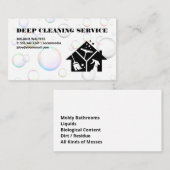 Carte De Visite Maid | Service de nettoyage | Bulles de savon (Devant / Derrière)