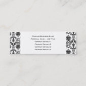 Carte de visite maigre baroque moderne de site Web (Dos)