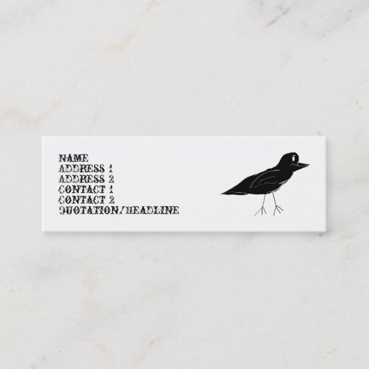 Carte de visite maigre de merle (blanc) (Devant)