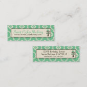 Carte de visite maigre Teal de gâteau doux (Devant / Derrière)