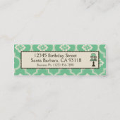 Carte de visite maigre Teal de gâteau doux (Dos)