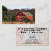Carte De Visite Mail Pouch Rural Barn (Devant / Derrière)