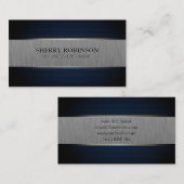 Carte De Visite Maillage bleu | Bannière brossée métallique (Devant / Derrière)