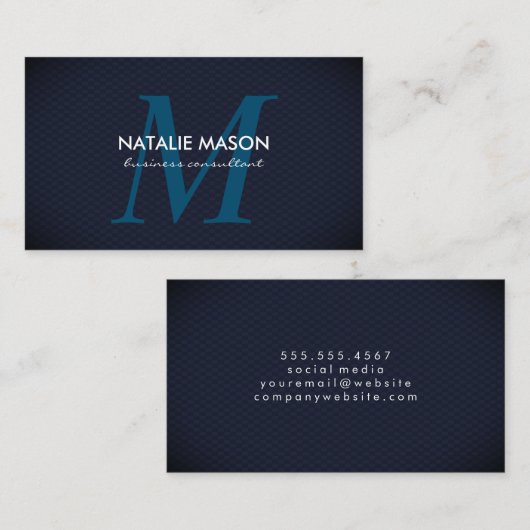 Carte De Visite Maillage bleu foncé (Devant / Derrière)