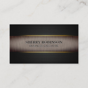 Carte De Visite Maillage Lux noir   Métal foncé brossé