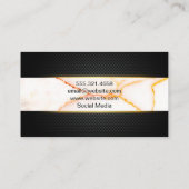 Carte De Visite Maillage Lux noir | Texture Marbre blanc (Dos)