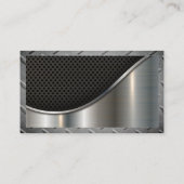Carte De Visite Maillage noir et métal | Bordure d'acier (Dos)