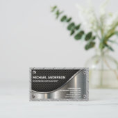 Carte De Visite Maillage noir | Vis métalliques | Acier (Debout devant)