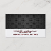 Carte De Visite Maillage perforé noir | Bande blanche (Dos)