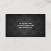 Carte De Visite Maillage perforé noir simple (Dos)