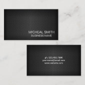 Carte De Visite Maillage perforé noir simple (Devant / Derrière)