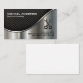 Carte De Visite Maille noire et argent métallisé | Clés (Devant / Derrière)