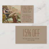 Carte De Visite maillot de bain rétro salon de beauté (Devant / Derrière)