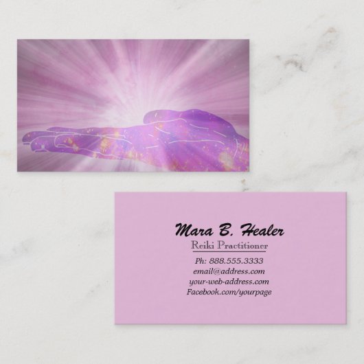 Carte De Visite Main curative de *~* rayonnant l'amour et (Devant / Derrière)