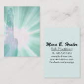 Carte De Visite Main curative Lightworker de rayons de turquoise (Devant / Derrière)