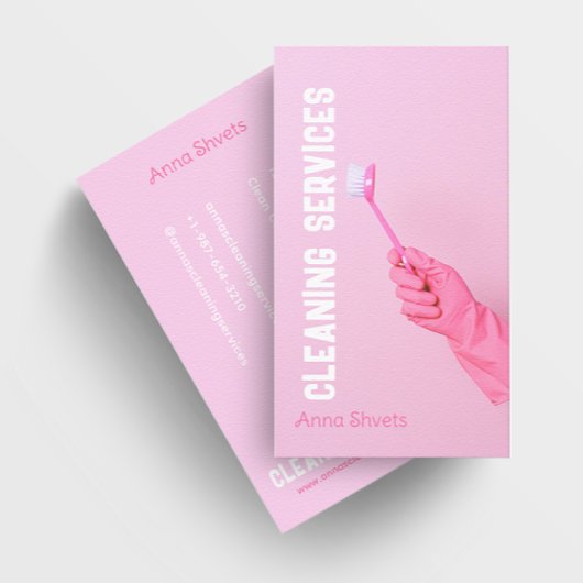 Carte De Visite Main de gant avec services de nettoyage de pinceau