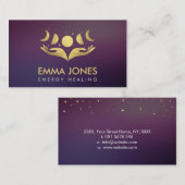 Carte De Visite Main de guérison - Lunes - Or pastel (Devant / Derrière)