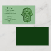 Carte De Visite Main de henné de Hamsa (Vert) (Devant / Derrière)