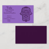 Carte De Visite Main de henné de Hamsa (violet) (Devant / Derrière)