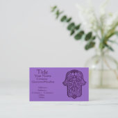 Carte De Visite Main de henné de Hamsa (violet) (Debout devant)