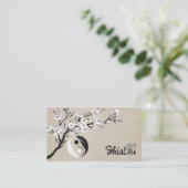 Carte De Visite Main de Yin Yang Branche d'arbre Sakura (Debout devant)