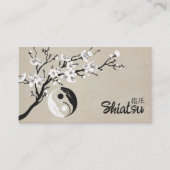 Carte De Visite Main de Yin Yang Branche d'arbre Sakura (Devant)