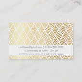 Carte De Visite Main DESSINÉE moderne rustique rugueux feuille d'o (Dos)