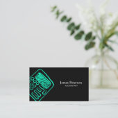 Carte De Visite Main du calculateur tirée | Noir (Debout devant)