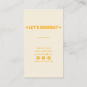 Carte De Visite Main Jaune Rétro Tirée Super Florale tendance (Dos)