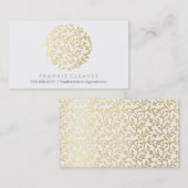 Carte De Visite MAIN MODERNE DESSINÉE Feuille FLORALE motif tache  (Devant / Derrière)