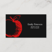 Carte De Visite Main pomme dessinée | Noir (Devant)