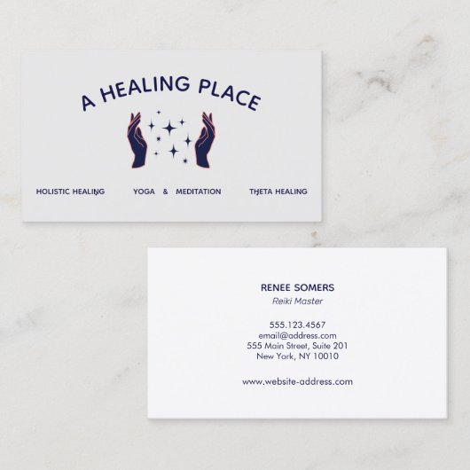 Carte De Visite Main Reiki Master Energy Worker (Devant / Derrière)