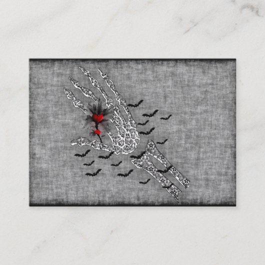 Carte De Visite Main squelettique de l'amour (Devant)