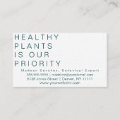 Carte De Visite Main tirée de la feuille de l'arbre de fermeture (Dos)