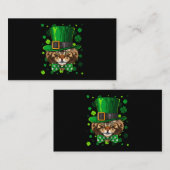 Carte De Visite Maine Coon Jour de la Saint Patrick Chat Leprechau (Devant / Derrière)