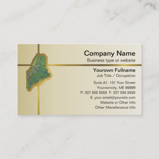 Carte de visite Maine Map (Devant)