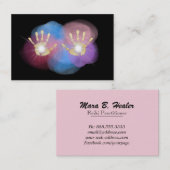 Carte De Visite Mains curatives de feuille d'or de *~* rayonnant (Devant / Derrière)