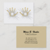 Carte De Visite Mains curatives de feuille d'or d'énergie de Reiki (Devant / Derrière)