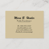 Carte De Visite Mains curatives de feuille d'or d'énergie de Reiki (Dos)