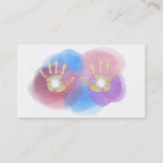 Carte De Visite Mains curatives d'or de *~* rayonnant l'énergie (Devant)