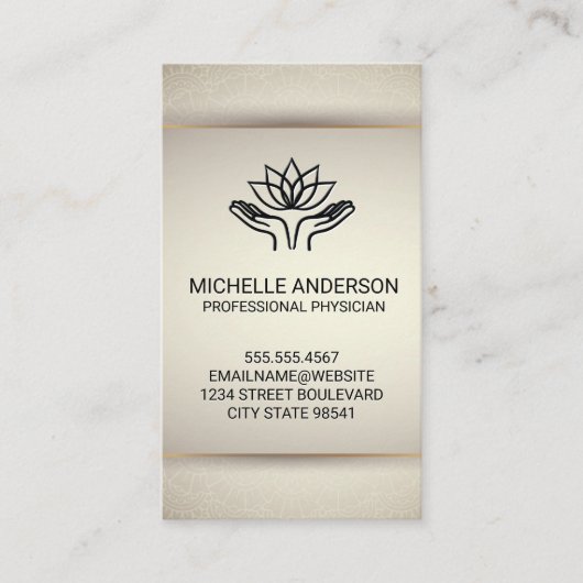 Carte De Visite Mains de guérison | Lotus (Devant)
