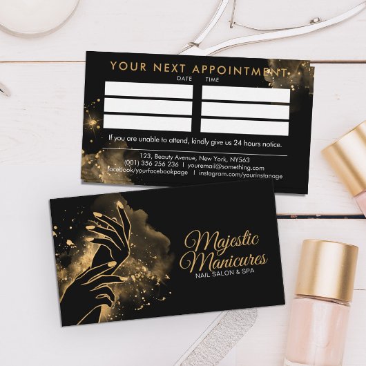 Carte De Visite Mains de manucure - illustration d'art de ligne -