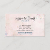 Carte De Visite Mains et fleurs de manucure - Aquarelle (Dos)