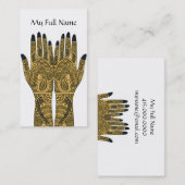 Carte De Visite Mains Mehndi Tattoo (Devant / Derrière)